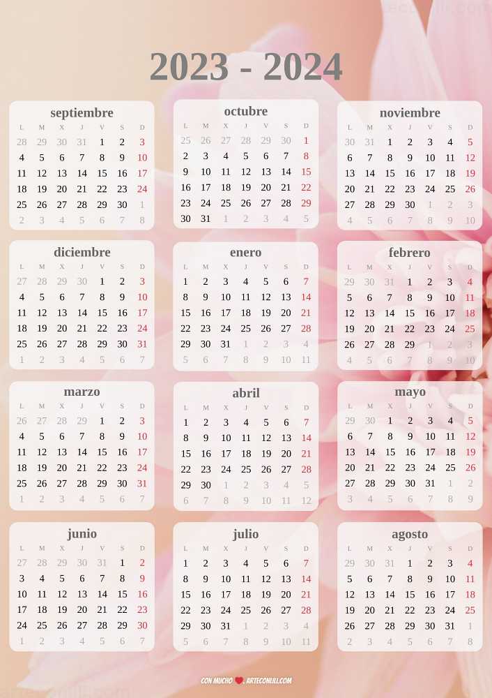 calendario escolar 2023 2024 septiembre agosto flores12