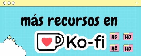 Banner de enlace a ko-fi donde se pueden descargar más recursos