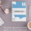 mockup de agenda con la bandera de argentina