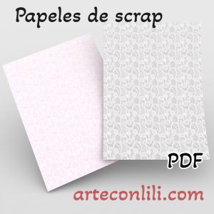 Papeles de scrapbooking con Patrón de Encaje - Complementarios comunión niña PDF